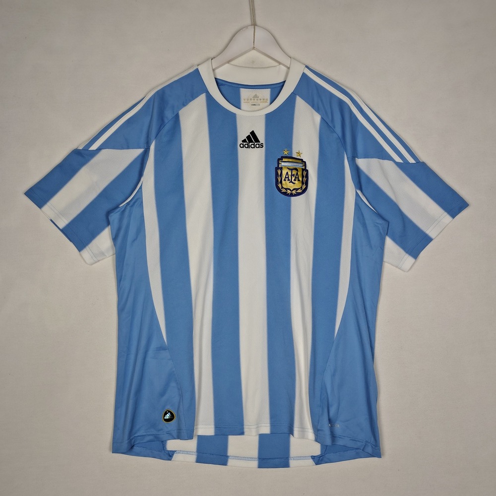 Adidas Argentina 2006-2007 Home Jersey Soccer Shirt Blue White Mens